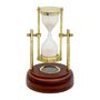 Personalised Three Minute Hourglass With Wooden Base And Compass, thumbnail 5 of 9