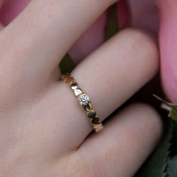 Pebble Solid Gold Diamond Engagement Ring, 5 of 10