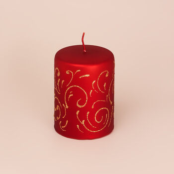 Red Gold Spark Candle By G Decor, 5 of 6