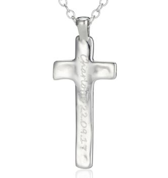 Men's Large Engraved Silver Cross Necklace, 3 of 7