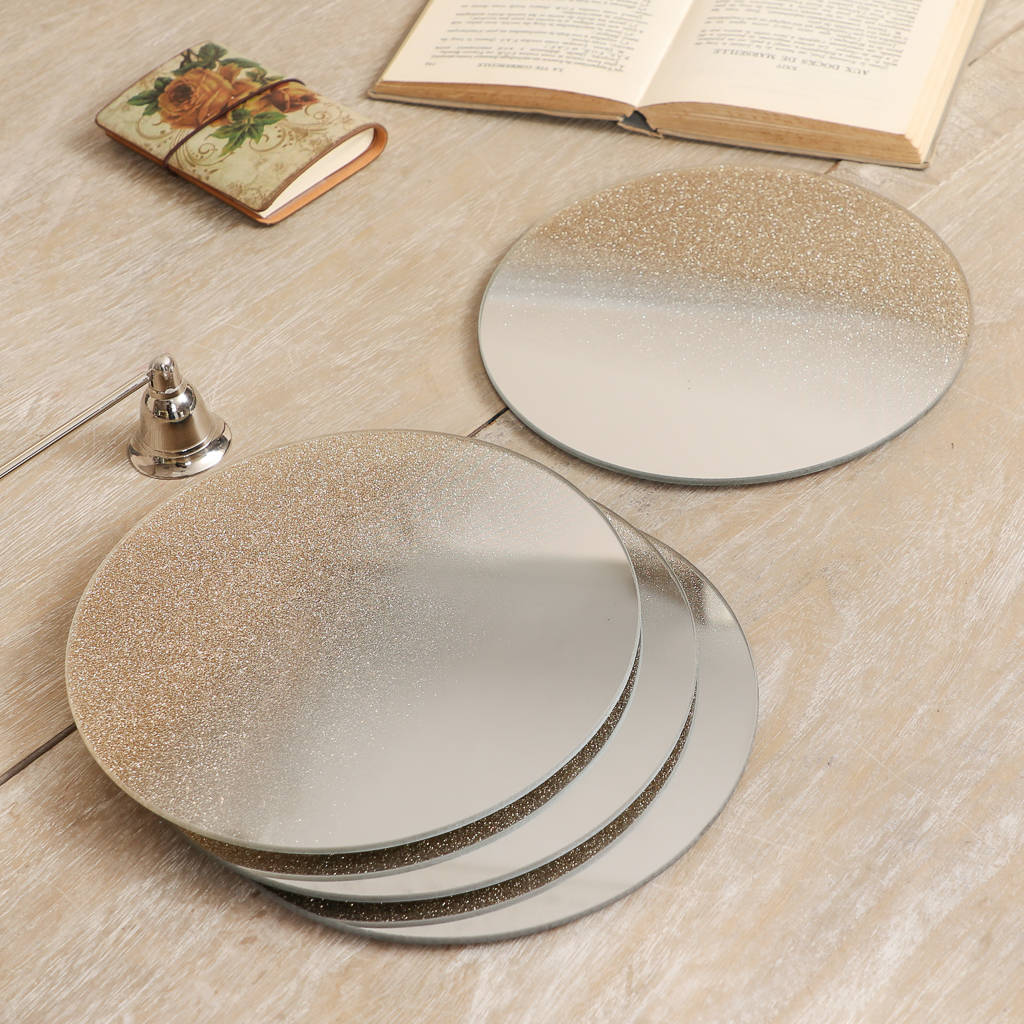 all that glitters set of four gold mirror coasters by dibor
