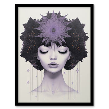 Love In Lavender Lilac Portrait Meditate Wall Art Print, 5 of 6