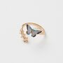 Enamel Blue Butterfly Ring, thumbnail 1 of 7
