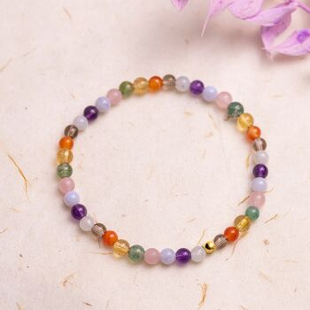 Chakra Bracelet With 4mm Natural Gemstone Beads For Alignment And Wellbeing, 2 of 3