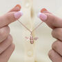 Rose Gold Silver Bee Charm Necklace, thumbnail 1 of 4