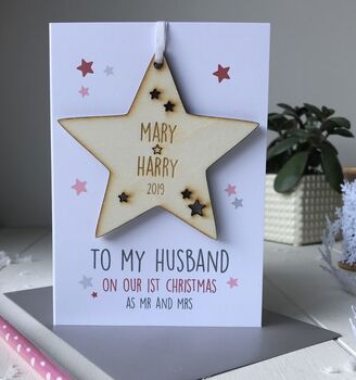 Personalised Husband's First Christmas Card, 2 of 5