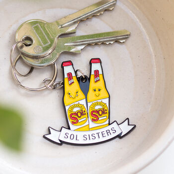 'Sol Sisters' Funny Beer Friendship Keyring, 3 of 7