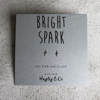 'Bright Spark' Lightning Bolt Sterling Silver Earrings, 2 of 7