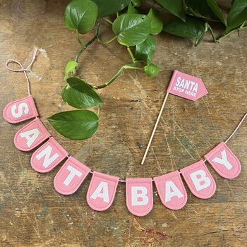 Pastel Pink Or Baby Blue Christmas Bunting Garland, 5 of 7