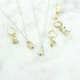 Gold Plated 925 Silver Crystal Initial Hoop Earrings, thumbnail 4 of 12
