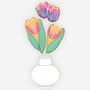 Personalised Hand Iced Vase Of Tulips Biscuits, thumbnail 3 of 5