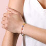 Gold Stainless Steel Colourful Evil Eye Charm Bracelet, thumbnail 4 of 5