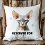 Personalised Sphynx Cat Reserved For Cushion Cover, thumbnail 1 of 2