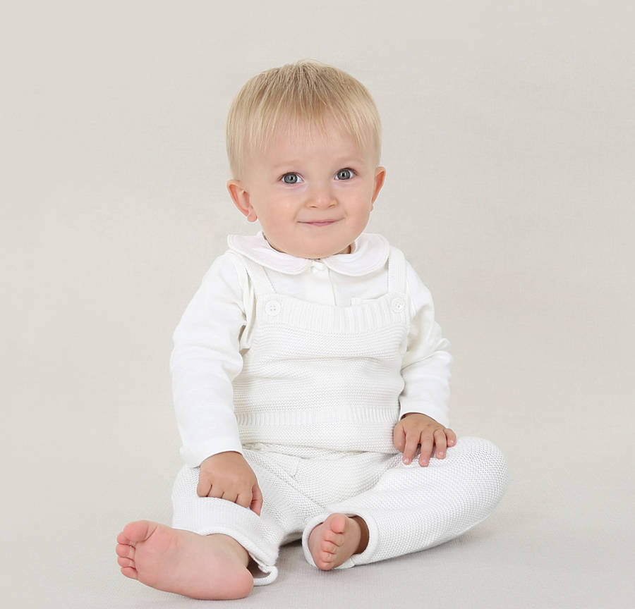 baby boy winter christening knitted two piece by chateau de sable ...