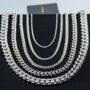 Stainless Steel Cuban Chain Necklaces 16' 26', thumbnail 3 of 8