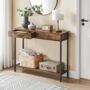 Console Table Industrial Style Sofa Table Steel Frame, thumbnail 1 of 7