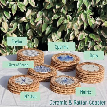Handmade Ceramic And Rattan Coaster, 11 of 11