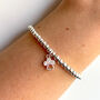 Sterling Silver Paw Print Charm Beaded Bracelet, thumbnail 1 of 7