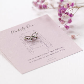 Bow Gold Or Silver Colour Modesty Pin, 7 of 12