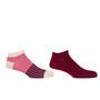 Oxford Stripe And Classic Burgundy Men's Trainer Socks, thumbnail 1 of 7