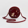 Star Gazing Rabbit Red Embroidered Circle Bag, thumbnail 1 of 7