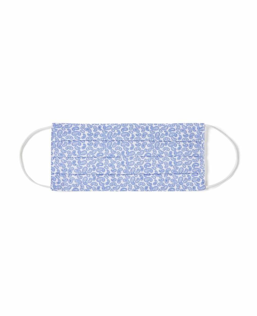 Double Layer Face Mask White Paisley, 1 of 2