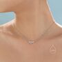 Clear Cz Leaf Pendant Necklace In Sterling Silver, thumbnail 3 of 12