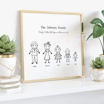 Personalised Family Stick Print, 3 of 5