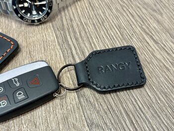 Personalised Leather Keyring, Black, 2 of 8