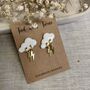 Statement Cloud And Lightening Bolt Stud Earrings, thumbnail 2 of 6