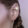 Aqua Chalcedony Rose/Gold Plated Silver Ear Cuffs, thumbnail 2 of 5