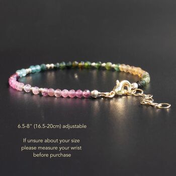 Skinny Watermelon Tourmaline Bracelet, 6 of 8