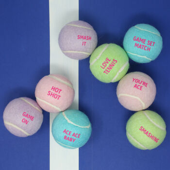 Fun Pastel Message Tennis Balls Brand New, 8 of 8