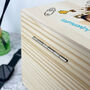 Personalised 'Our Adventures' Kids Doodles Pine Memory Box Five Sizes 16cm | 20cm | 26cm | 30cm | 36cm, thumbnail 8 of 9