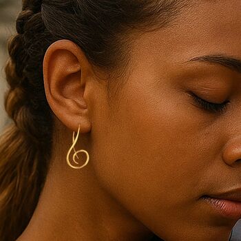Gold Musical Note Drop Earrings, 2 of 5