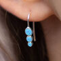 Sterling Silver Blue Opal Trio Drop Earrings, thumbnail 1 of 6