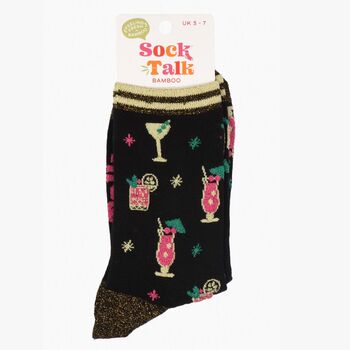 Women's Cocktail Party Glitter Bamboo Socks, 4 of 4