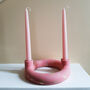 Marbled Gold Circle Candlestick Blue Or Pink, thumbnail 1 of 6