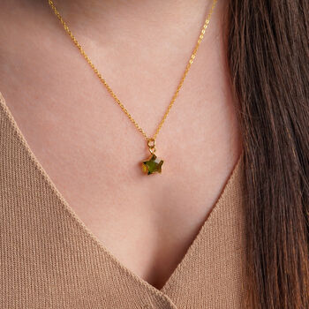 Peridot Crystal Star Necklace, 5 of 11