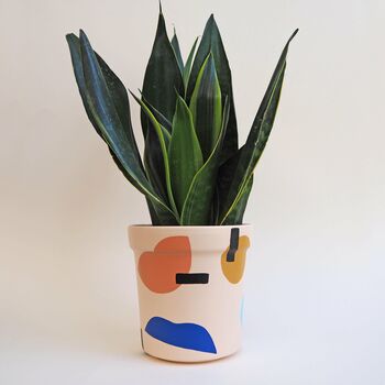 Abstract Hand Painted Plant Pot Blush Pink, 3 of 3