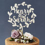 Personalised Floral Couples Wedding Cake Topper, thumbnail 8 of 8