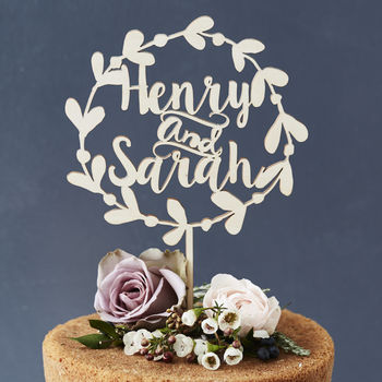 Personalised Floral Couples Wedding Cake Topper, 8 of 8