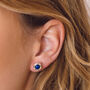 Maya Lapis Lazuli Stud Earrings Silver Or Gold Plated, thumbnail 2 of 12