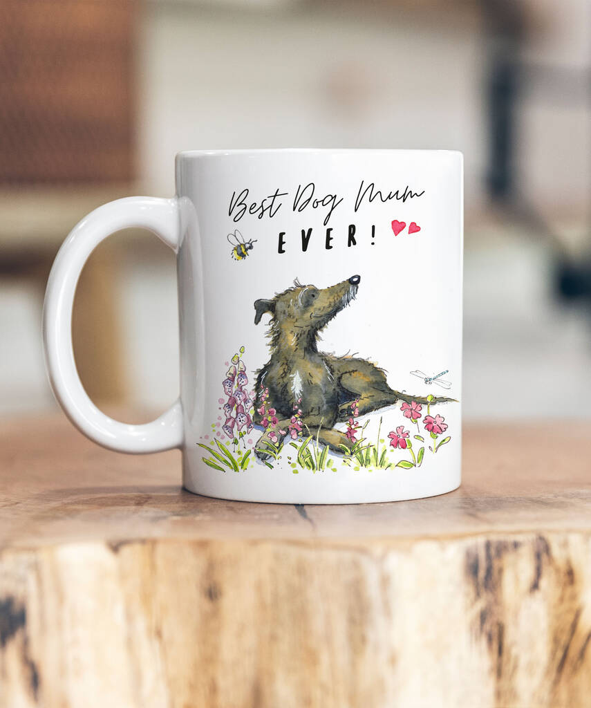 Best Dog Mum Lurcher Sitting Ceramic Mug By The Image Industry