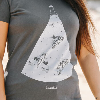 Organic Womens Moths In Torch Light T Shirt, 3 of 5