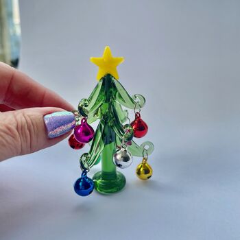 Handmade Tiny Glass Tree With Multicoloured Baubles, 5 of 8