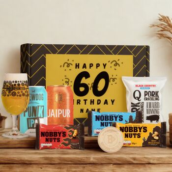Personalised 60th Birthday Beer Gift Set, 6 of 11