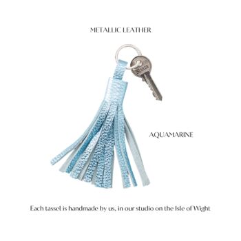 Metallic Leather Tassel Keyring, 4 of 6