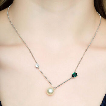 Bias Pearl Pendant Necklace, 2 of 8