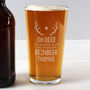 Personalised Reinbeer Punny Pint Glass Christmas Gift, thumbnail 2 of 4